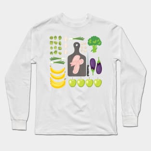 Food Flat Lay Long Sleeve T-Shirt